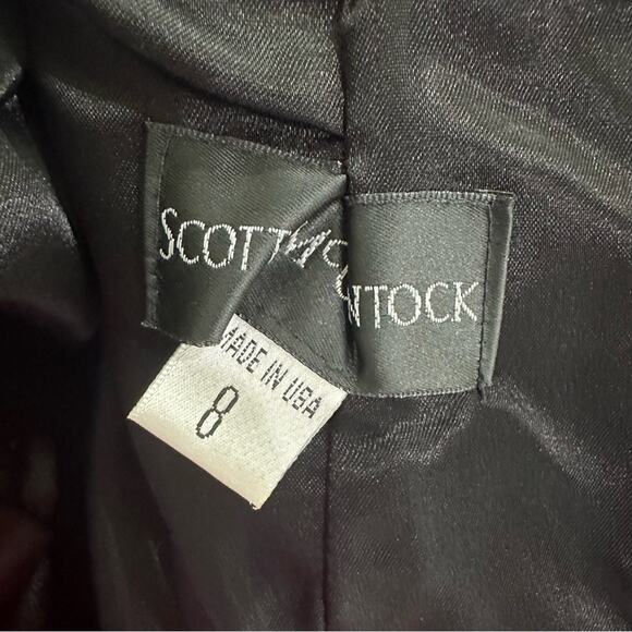 Vintage Scott McClintock Strapless Gown Size 8 Red Formal Rhinestone Taffeta - Picture 9 of 12